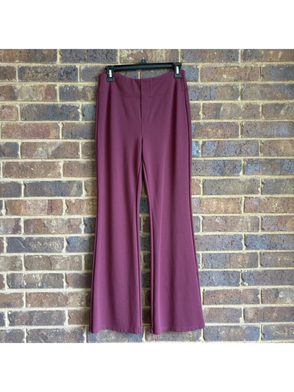 Halara Flex High Waisted Back Pocket Work Pants Slight Flare Mauve Wine Size M